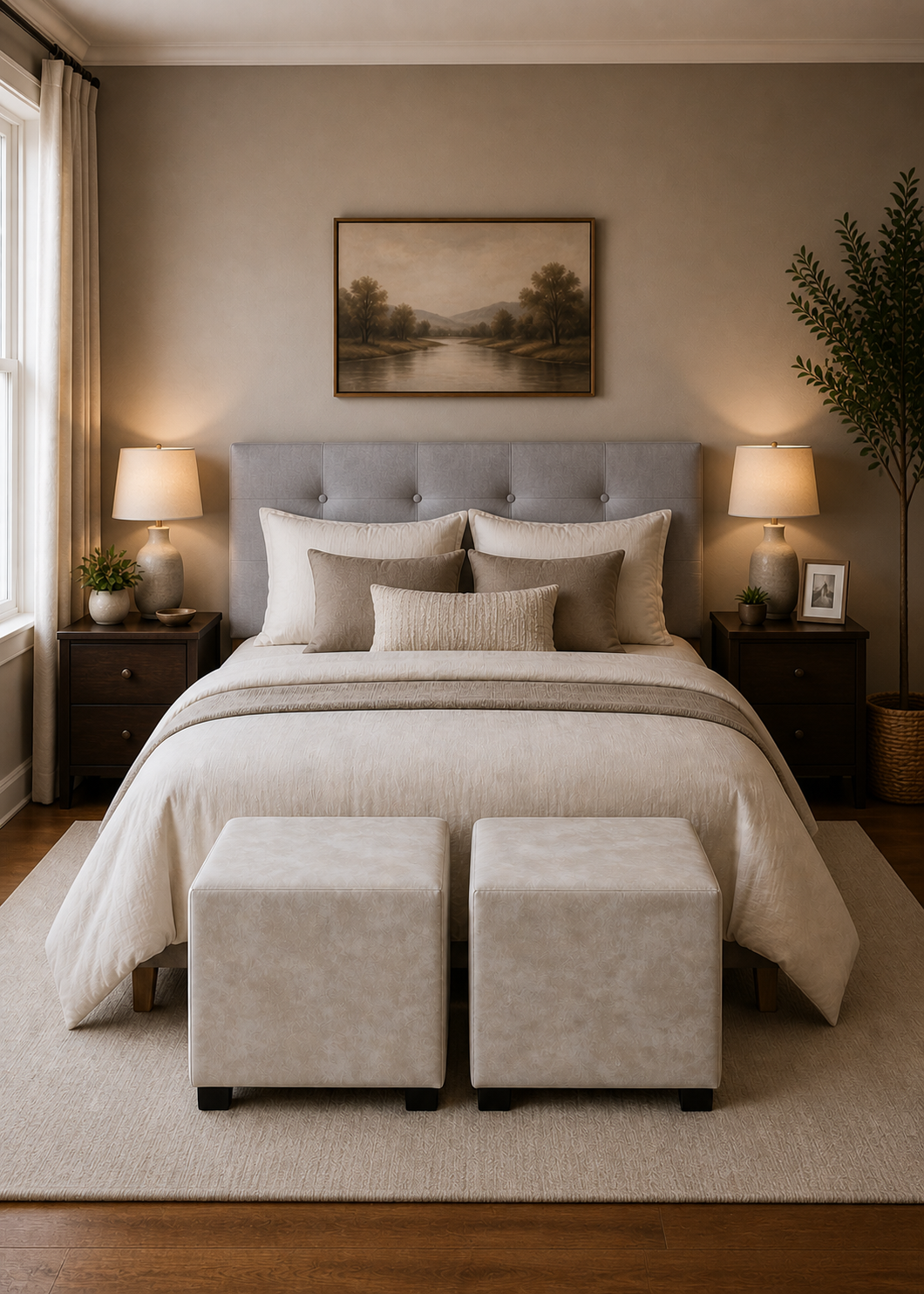 Headboard COMBO with Ottomans